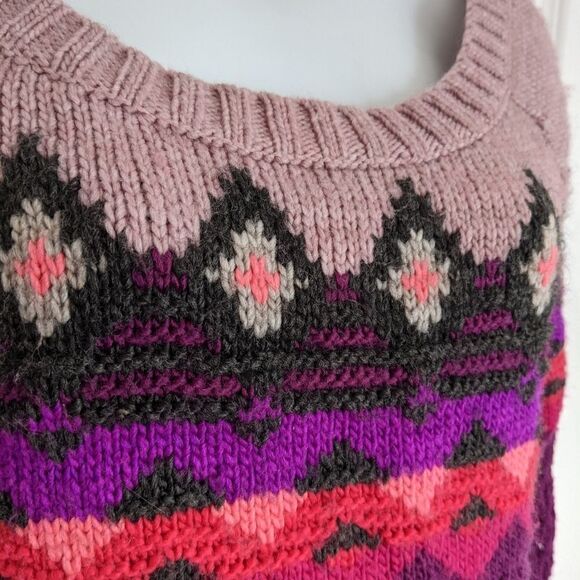 AMERICAN EAGLE sweater CHUNKY knit wide neckline multicolor size Medium @M2 - Picture 2 of 9